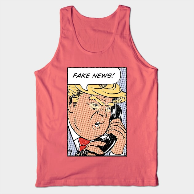 Donald Trump Pop Art Fake News Tank Top by vo_maria